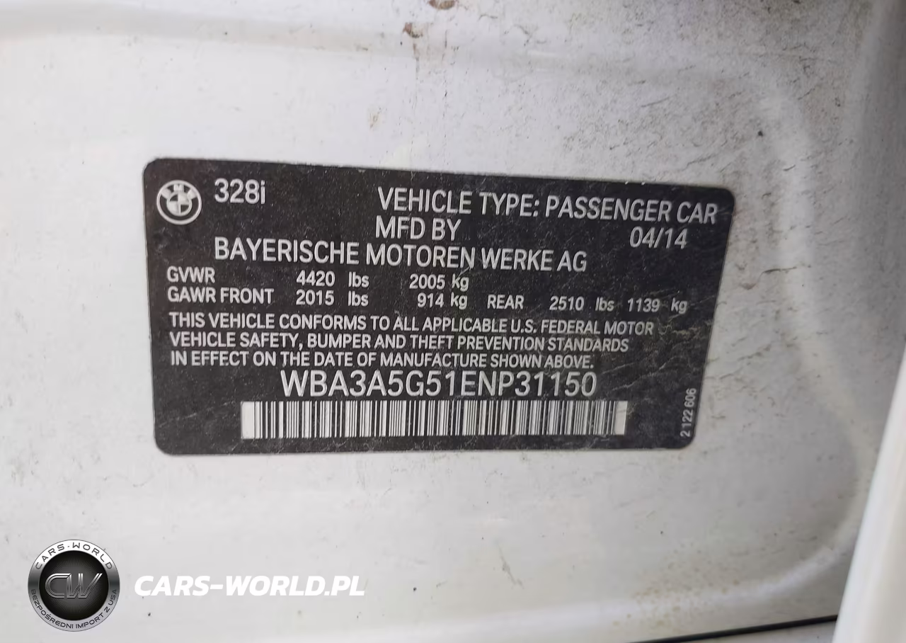 2014 BMW 328I VIN:WBA3A5G51ENP31150 - 9