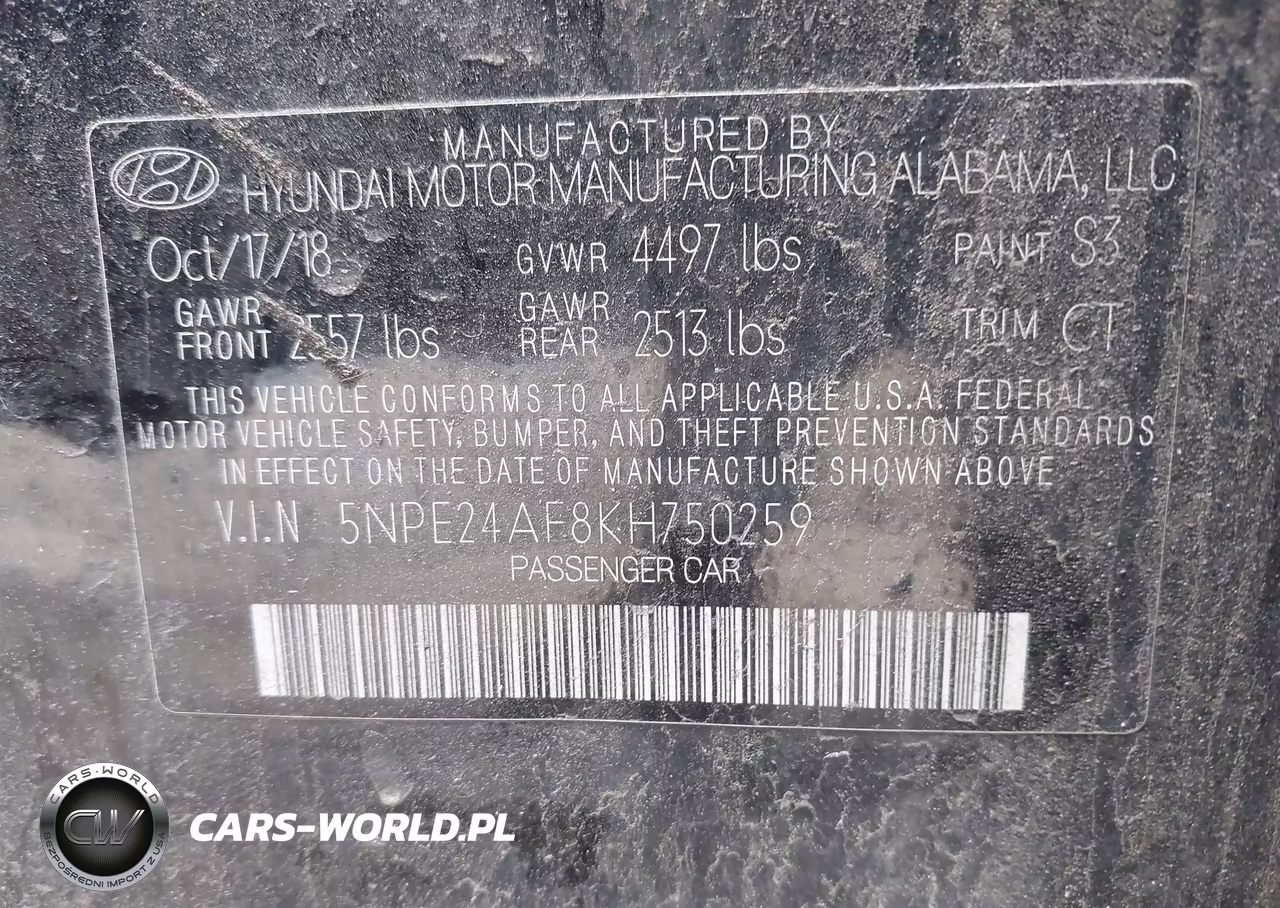 2019 Hyundai Sonata Se VIN:5NPE24AF8KH750259 - 9