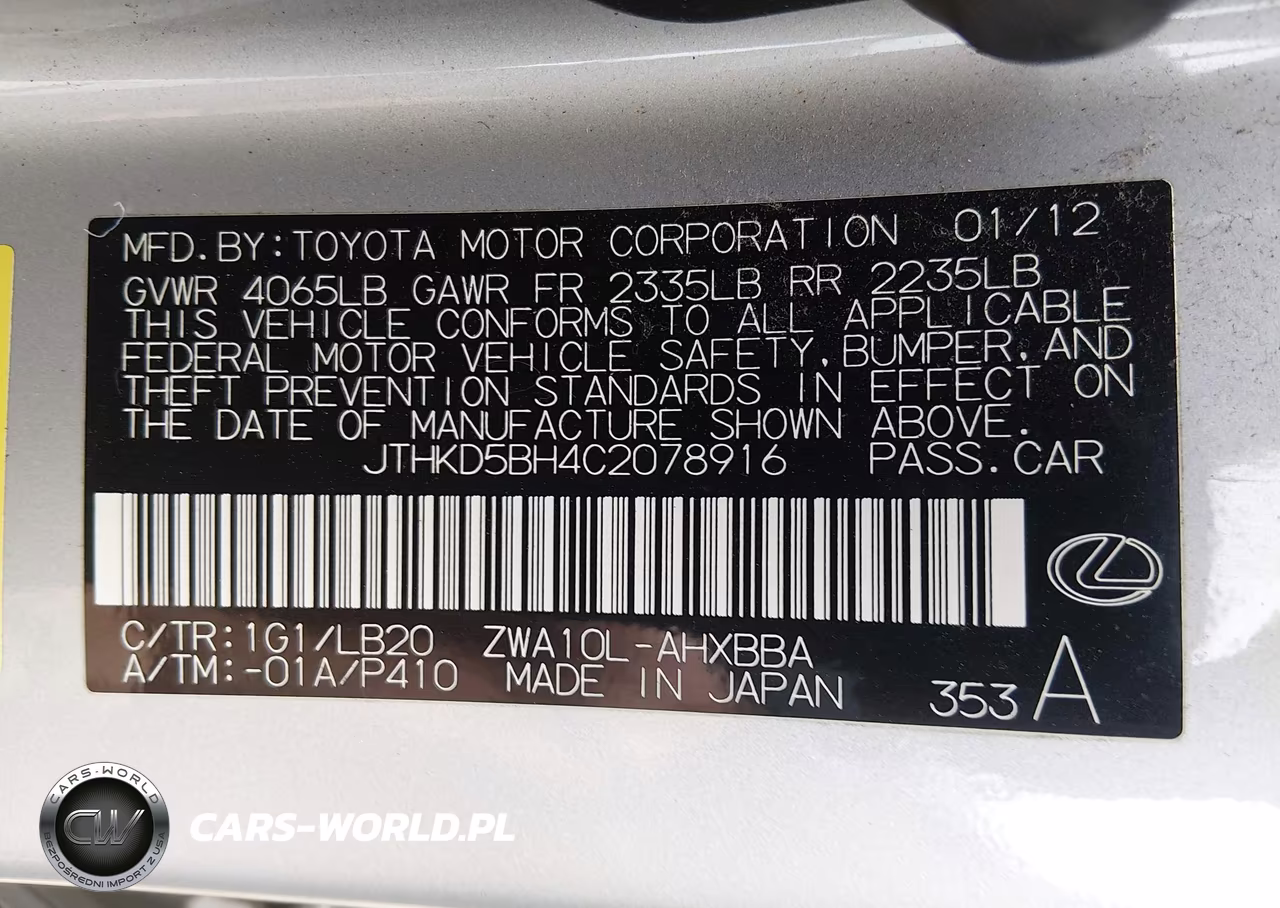 2012 Lexus Ct 200H Premium VIN:JTHKD5BH4C2078916 - 9