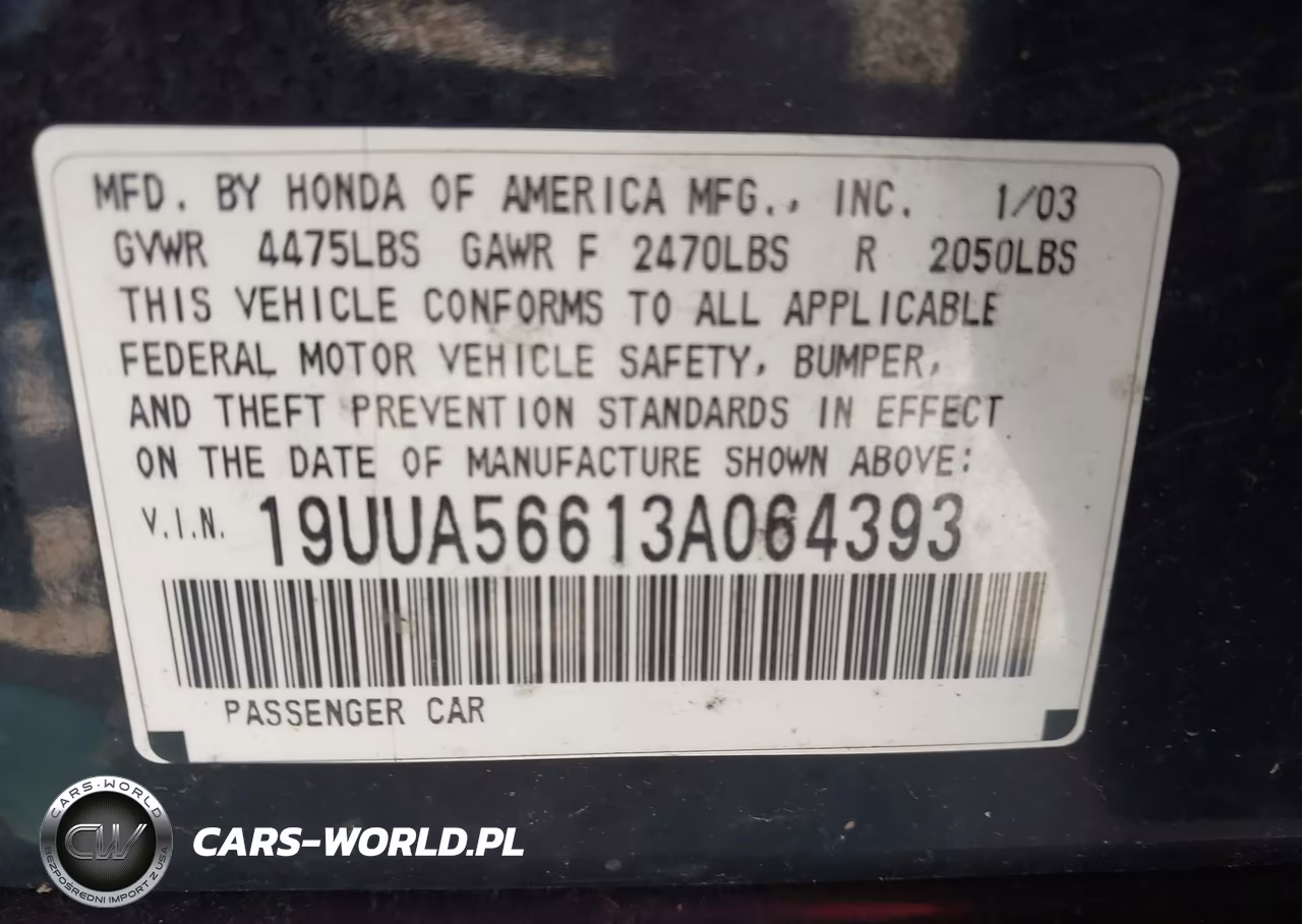 2003 Acura Tl 3.2 VIN:19UUA56613A064393 - 9