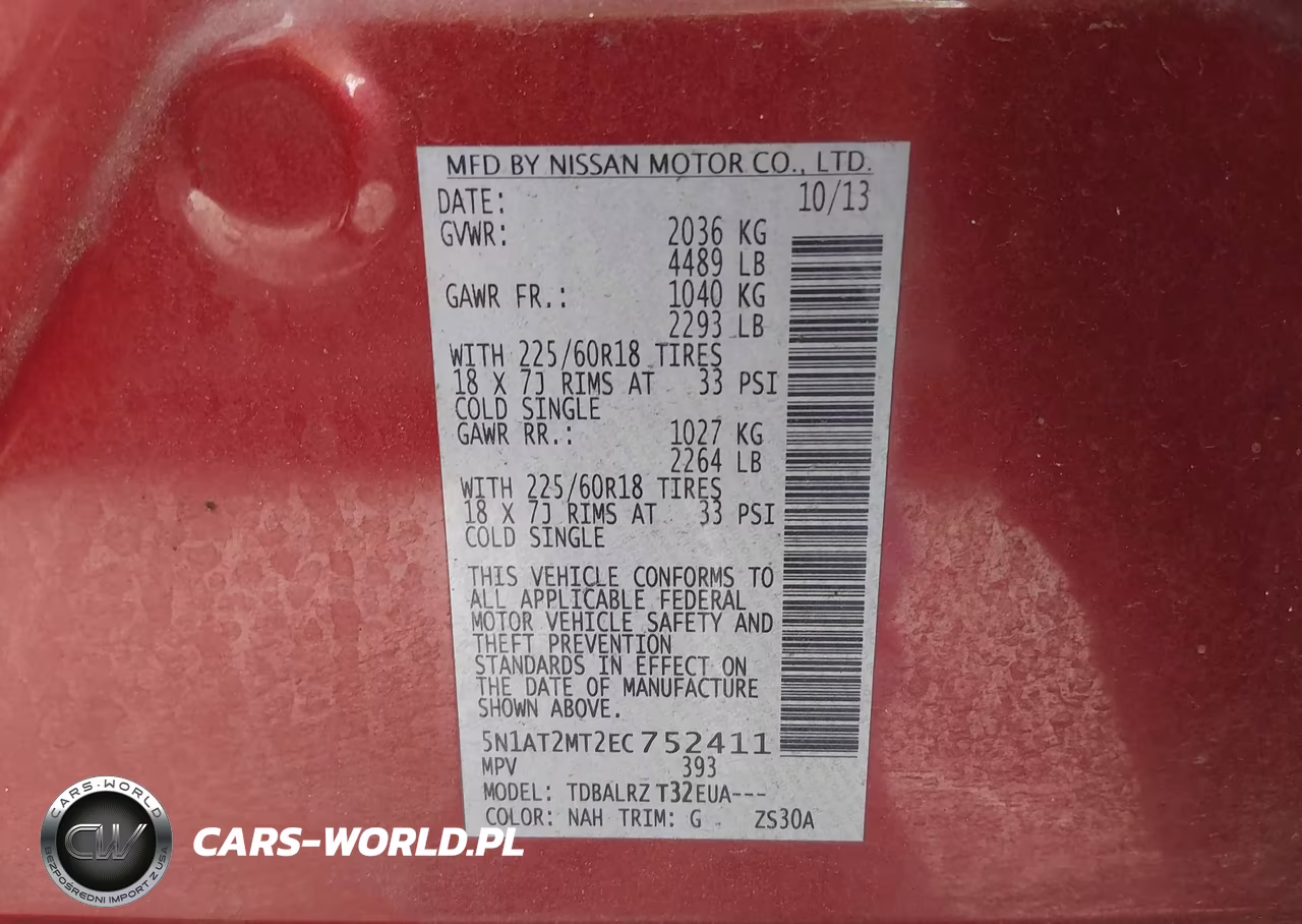 2014 Nissan Rogue Sl VIN:5N1AT2MT2EC752411 - 9