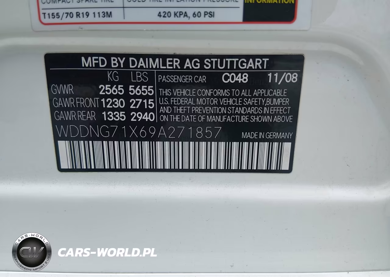 2009 Mercedes-Benz S 550 VIN:WDDNG71X69A271857 - 9