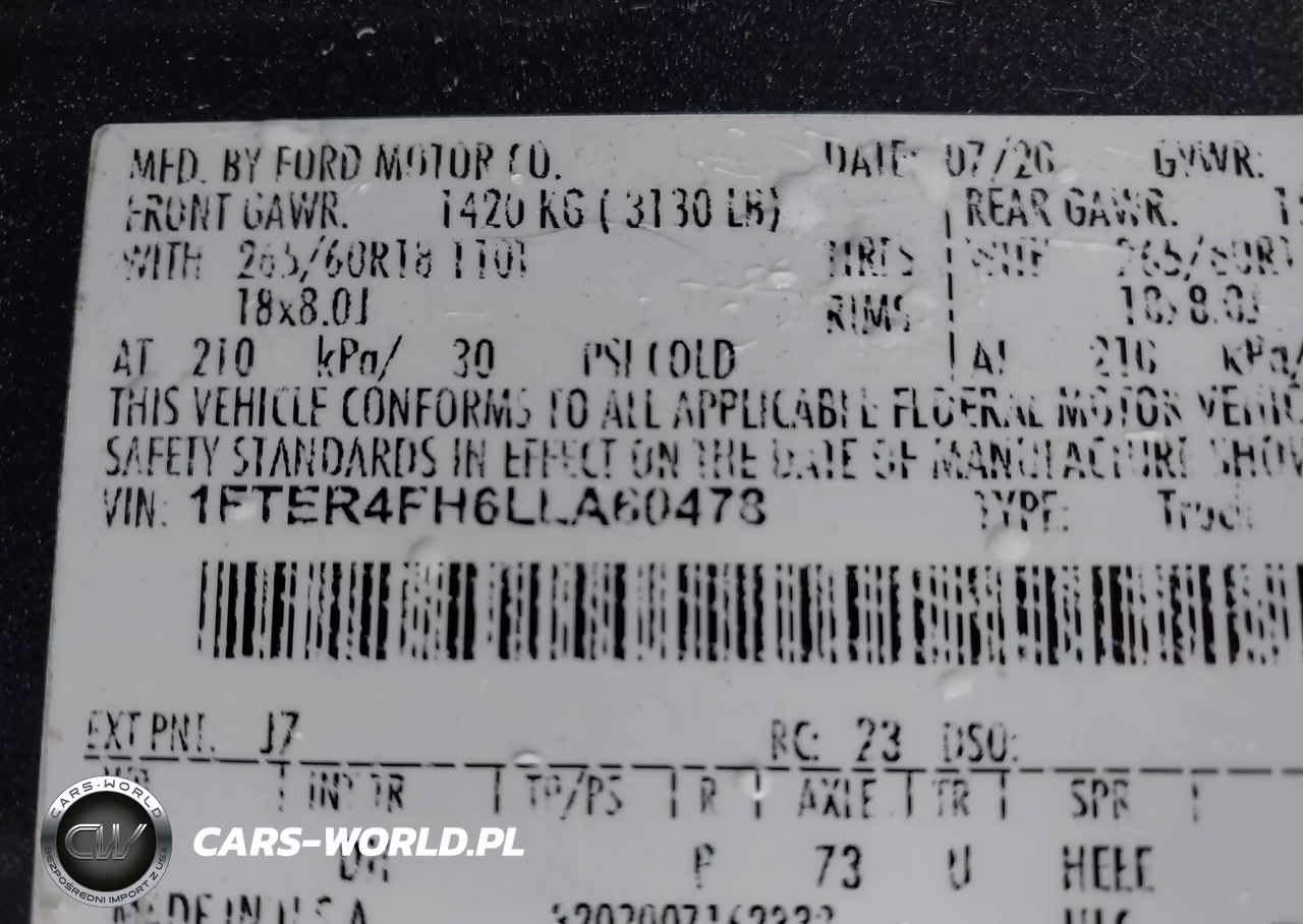 2020 Ford Ranger Lariat VIN:1FTER4FH6LLA60478 - 9