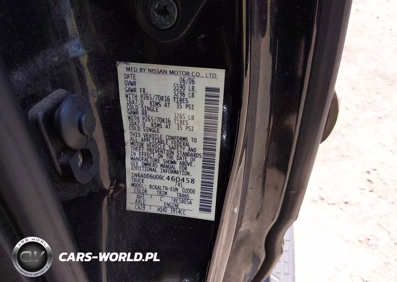 2006 Nissan Frontier Se VIN:1N6AD06U06C460458 - 9