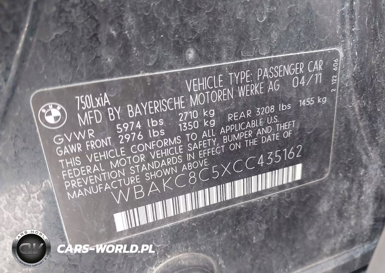 2012 BMW 750Li xDrive VIN:WBAKC8C5XCC435162 - 9