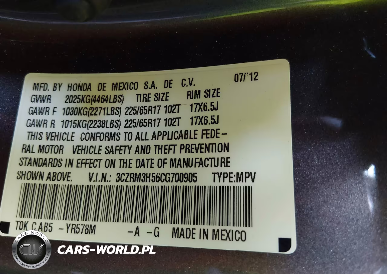 2012 Honda Cr-V Ex VIN:3CZRM3H56CG700905 - 9