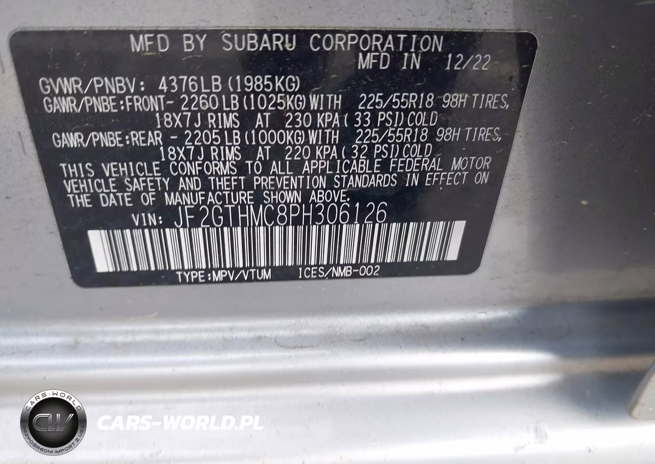 2023 Subaru Crosstrek Limited VIN:JF2GTHMC8PH306126 - 9