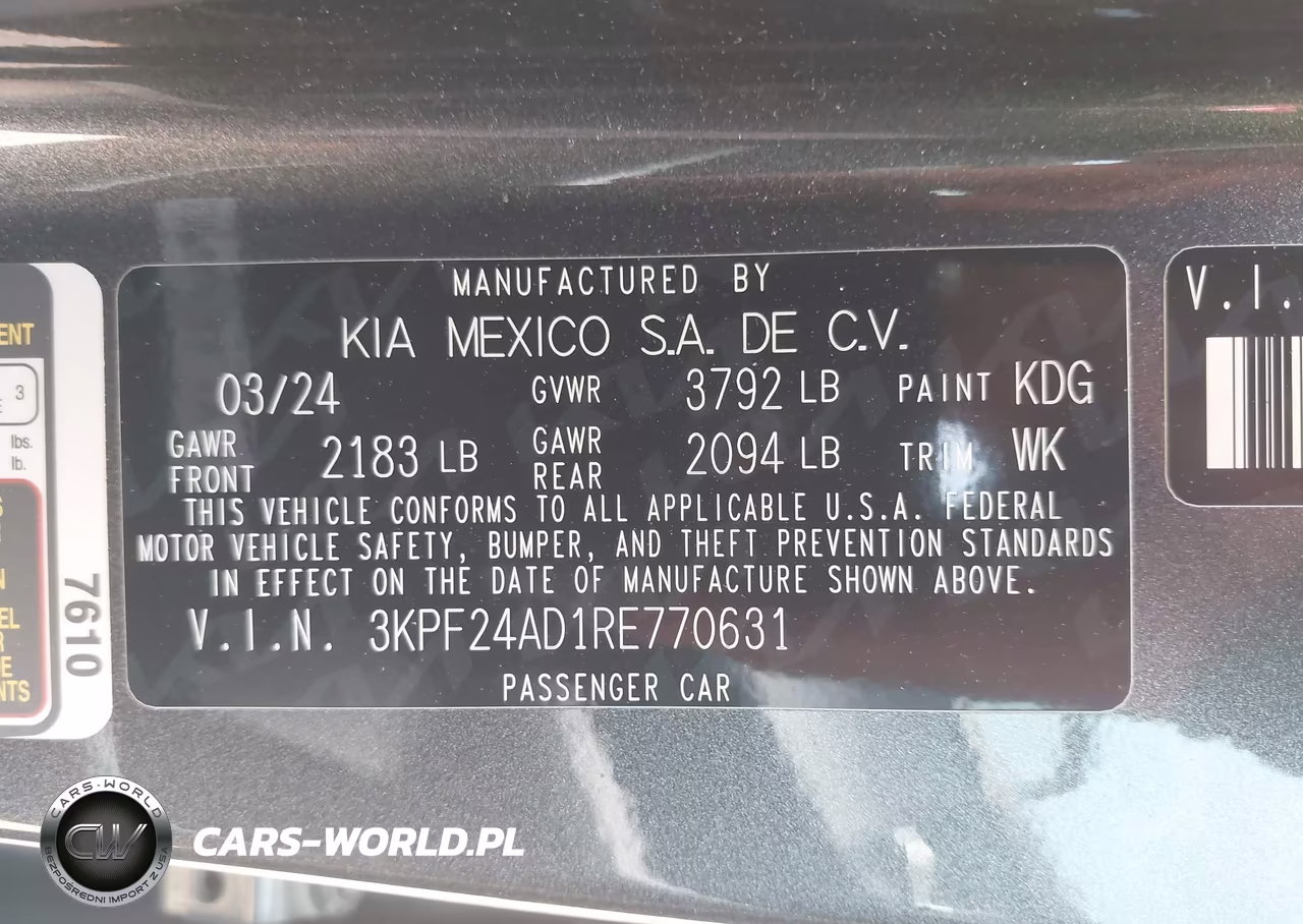 2024 Kia Forte Lxs VIN:3KPF24AD1RE770631 - 9