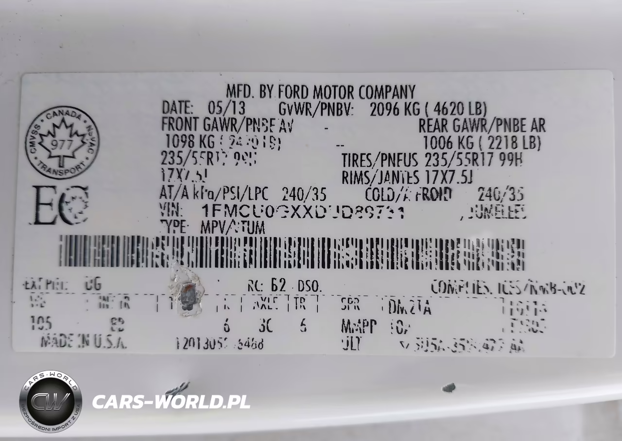 2013 Ford Escape Se VIN:1FMCU0GXXDUD89731 - 9