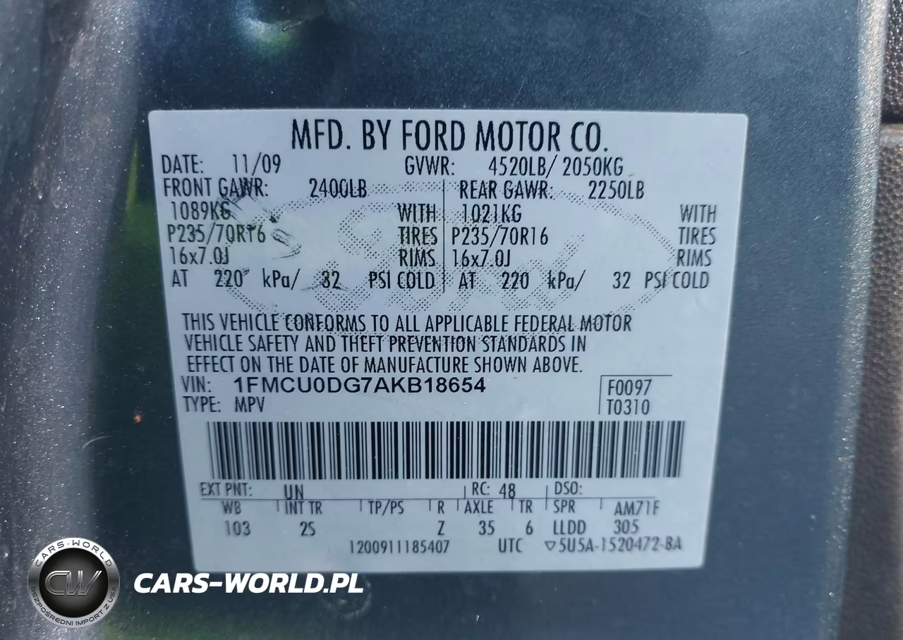 2011 Ford Escape Xlt VIN:1FMCU9D79BKB38734 - 9