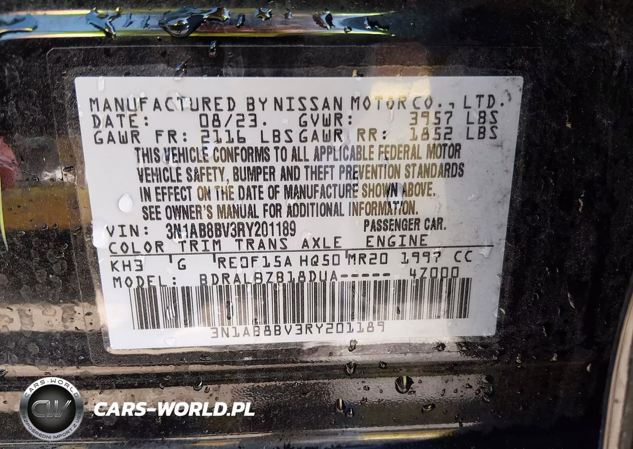 2024 Nissan Sentra S Xtronic Cvt VIN:3N1AB8BV3RY201189 - 9