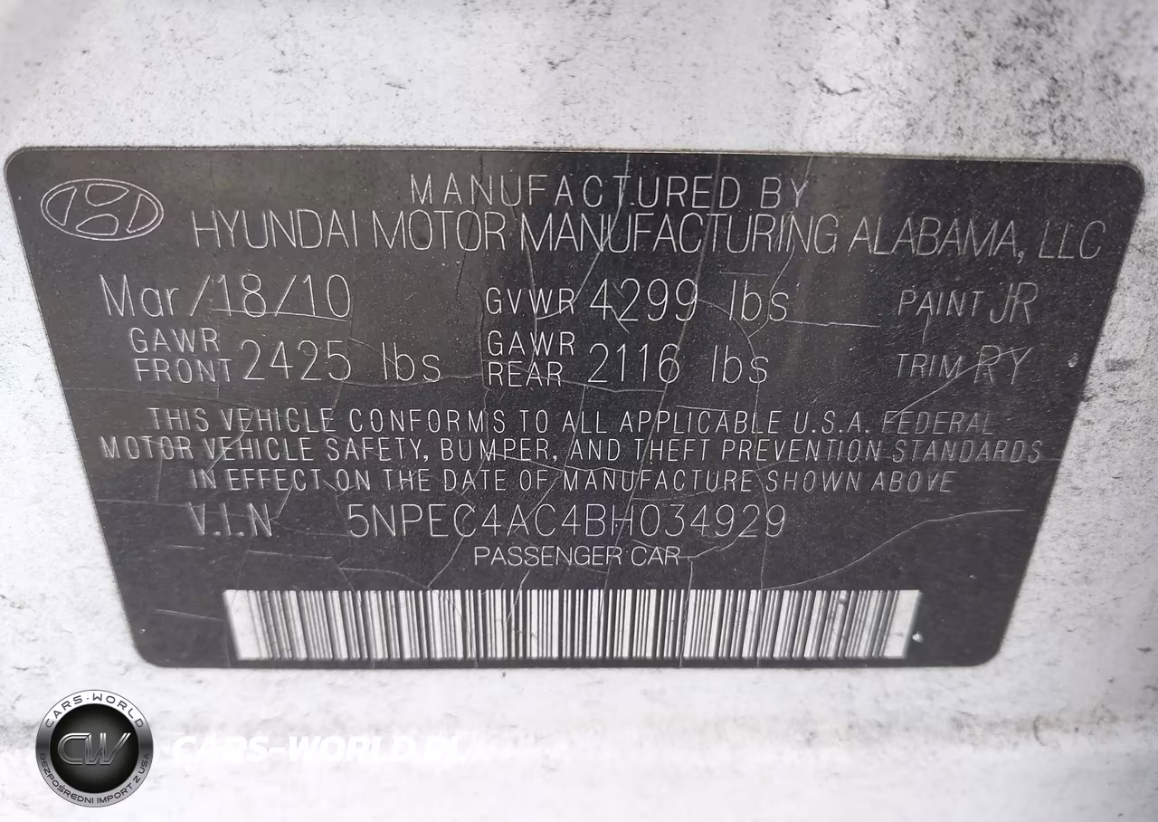 2011 Hyundai Sonata Se VIN:5NPEC4AC4BH034929 - 9