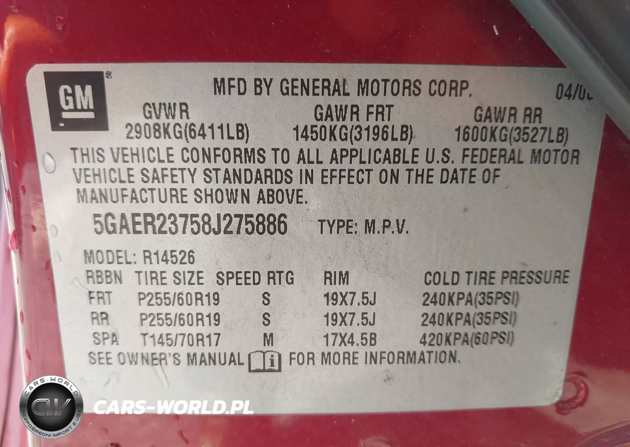 2008 Buick Enclave Cxl VIN:5GAER23758J275886 - 9