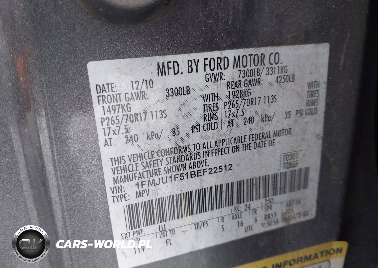 2011 Ford Expedition Xl VIN:1FMJU1F51BEF22512 - 9