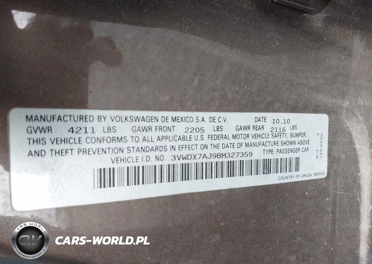 2011 Volkswagen Jetta 2.5L Se VIN:3VWDX7AJ9BM327359 - 9