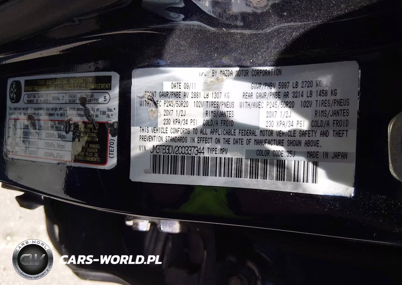 2012 Mazda Cx-9 Grand Touring VIN:JM3TB3DV2C0337344 - 9