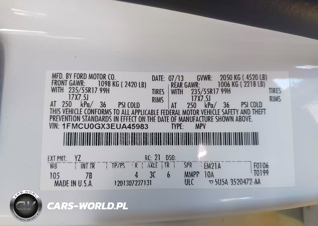 2014 Ford Escape Se VIN:1FMCU0GX3EUA45983 - 9