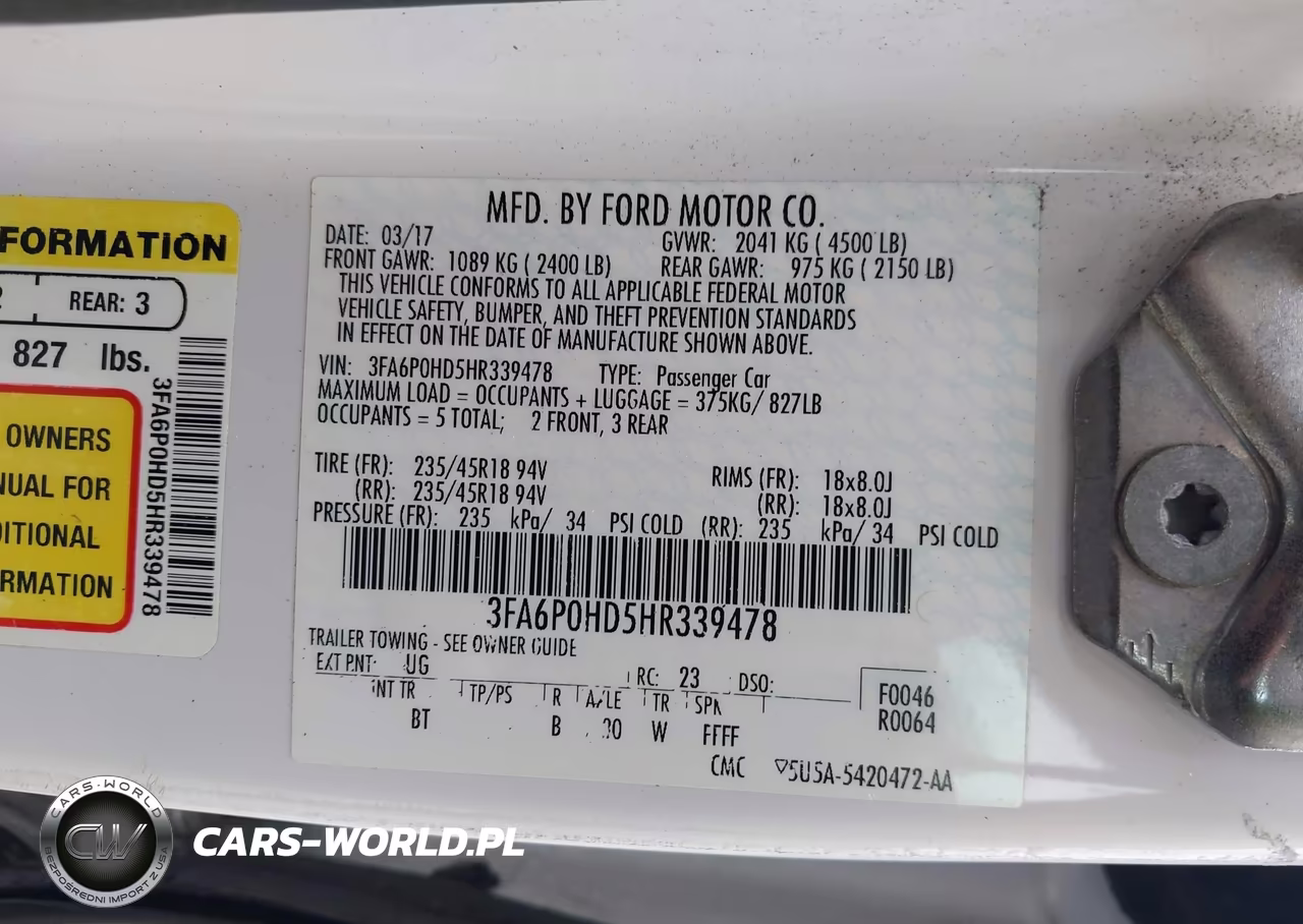 2017 Ford Fusion Se VIN:3FA6P0HD5HR339478 - 9