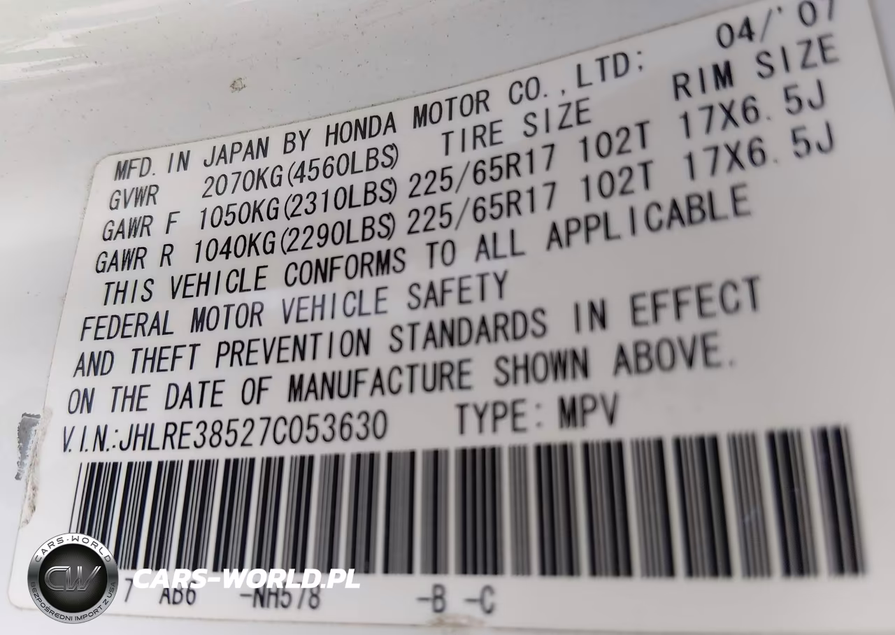 2007 Honda Cr-V Ex VIN:JHLRE38527C053630 - 9