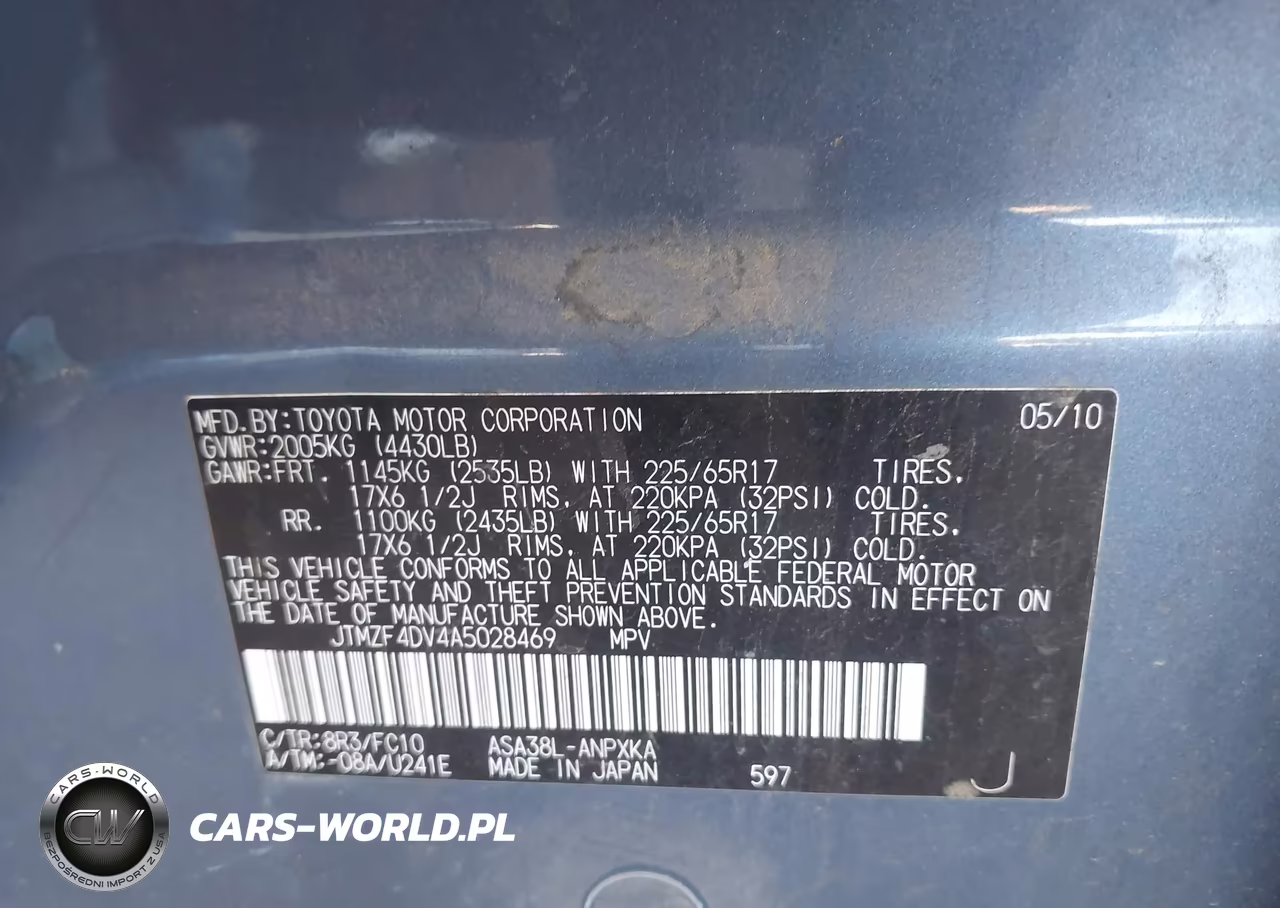 2010 Toyota Rav4 VIN:JTMZF4DV4A5028469 - 9