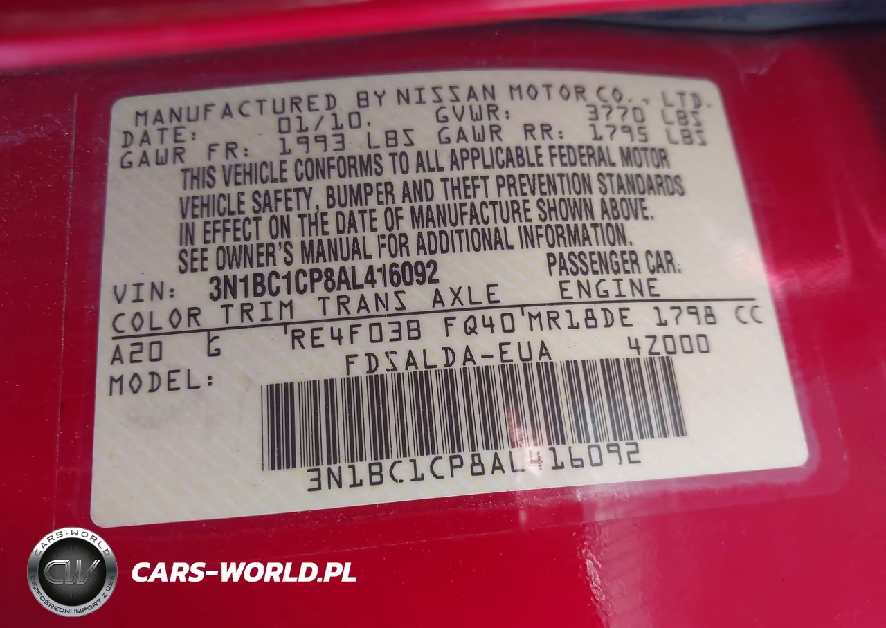 2010 Nissan Versa 1.8S VIN:3N1BC1CP8AL416092 - 9