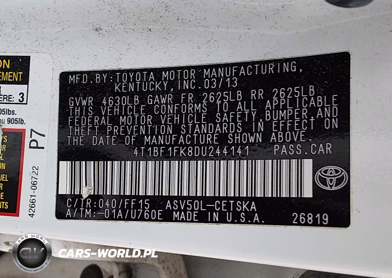 2013 Toyota Camry Se VIN:4T1BF1FK8DU244141 - 9