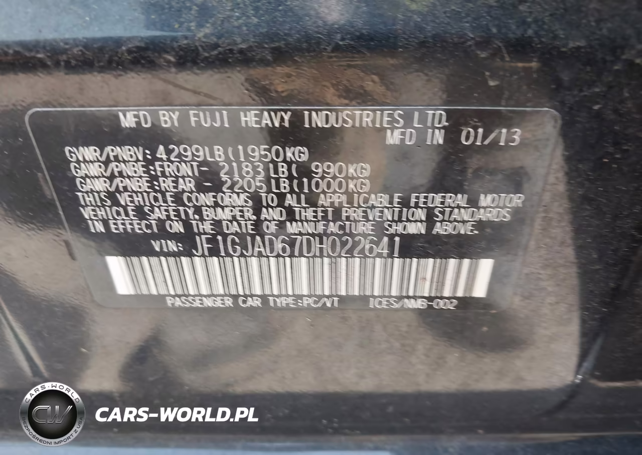 2013 Subaru Impreza 2.0I Premium VIN:JF1GJAD67DH022641 - 9