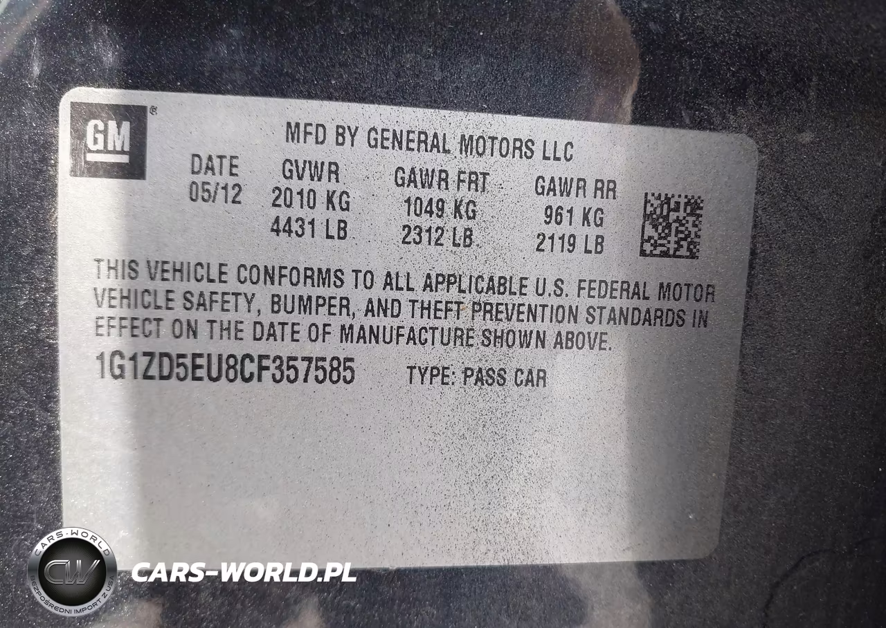 2012 Chevrolet Malibu 2Lt VIN:1G1ZD5EU8CF357585 - 9