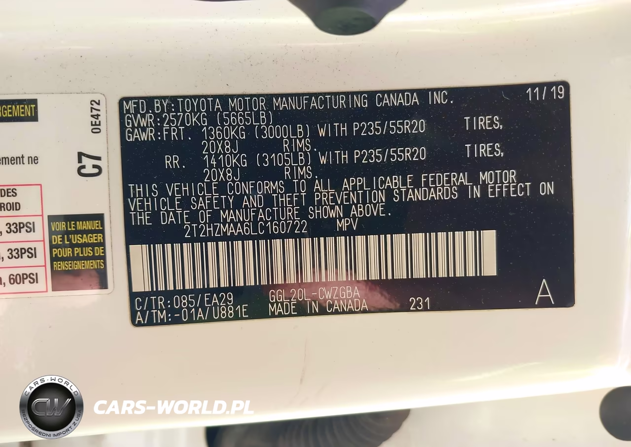 2020 Lexus Rx 350 VIN:2T2HZMAA6LC160722 - 9