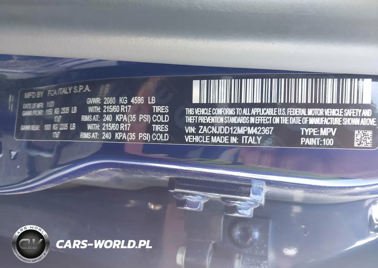 2021 Jeep Renegade Limited 4X4 VIN:ZACNJDD12MPM42367 - 9