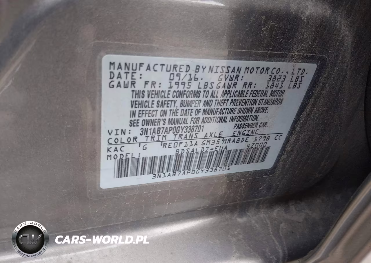 2016 Nissan Sentra Sv VIN:3N1AB7AP0GY338701 - 9