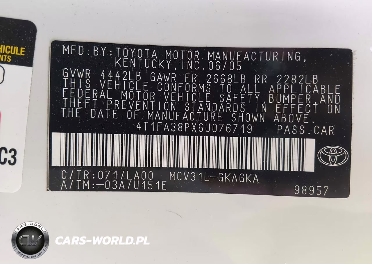 2006 Toyota Camry Solara Sle VIN:4T1FA38PX6U076719 - 9