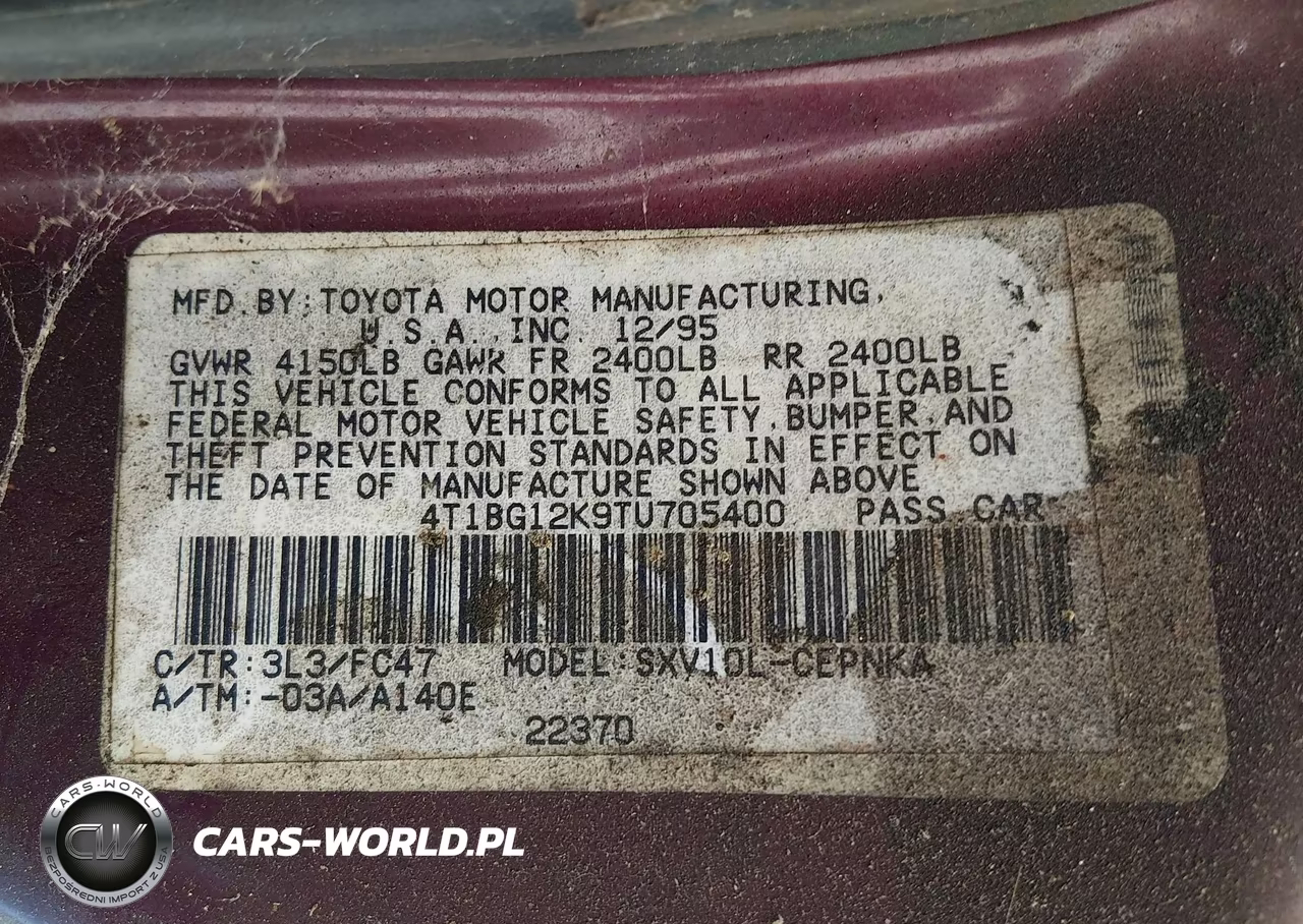 1996 Toyota Camry Dx-Le-Xle VIN:4T1BG12K9TU705400 - 9