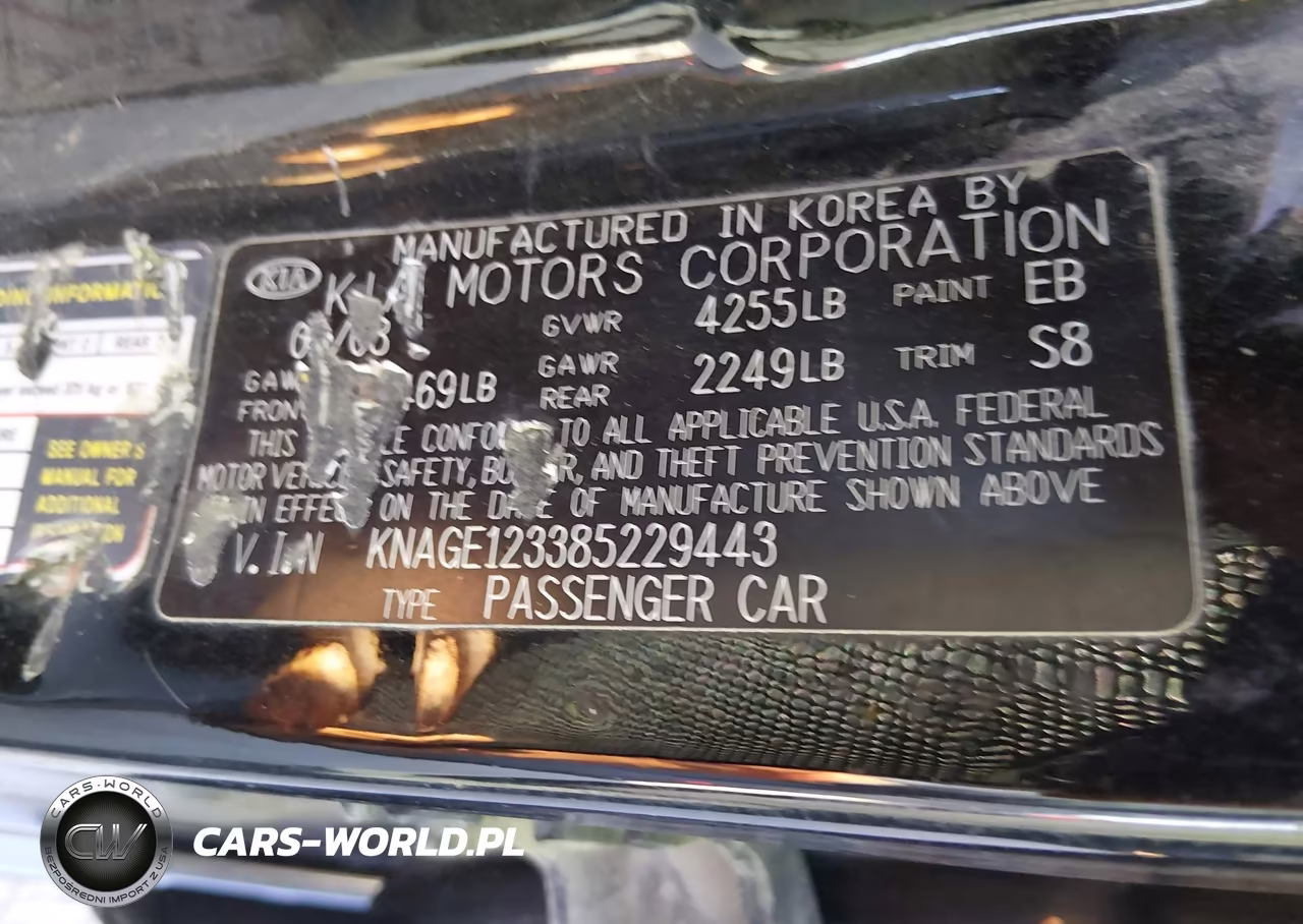 2008 Kia Optima Ex VIN:KNAGE123385229443 - 9