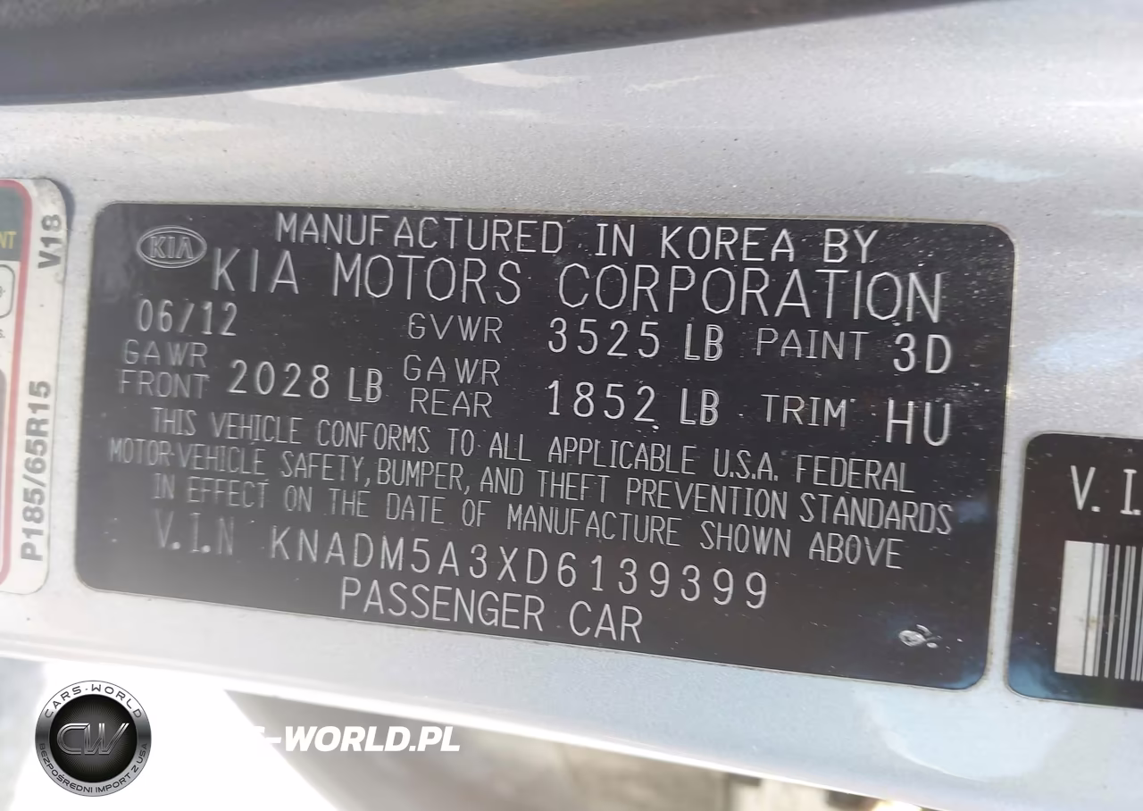 2013 Kia Rio Lx VIN:KNADM5A3XD6139399 - 9