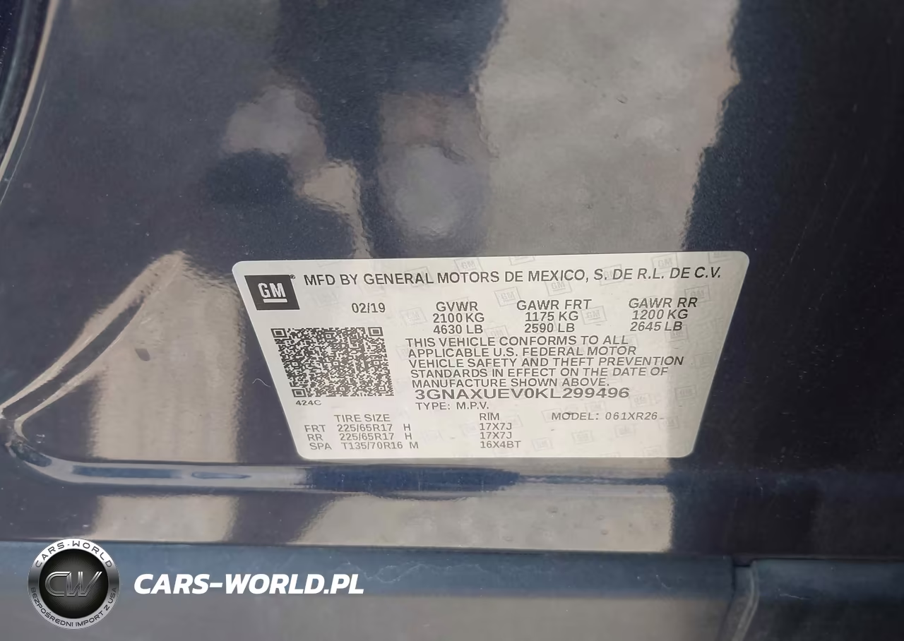 2019 Chevrolet Equinox Lt VIN:3GNAXUEV0KL299496 - 9