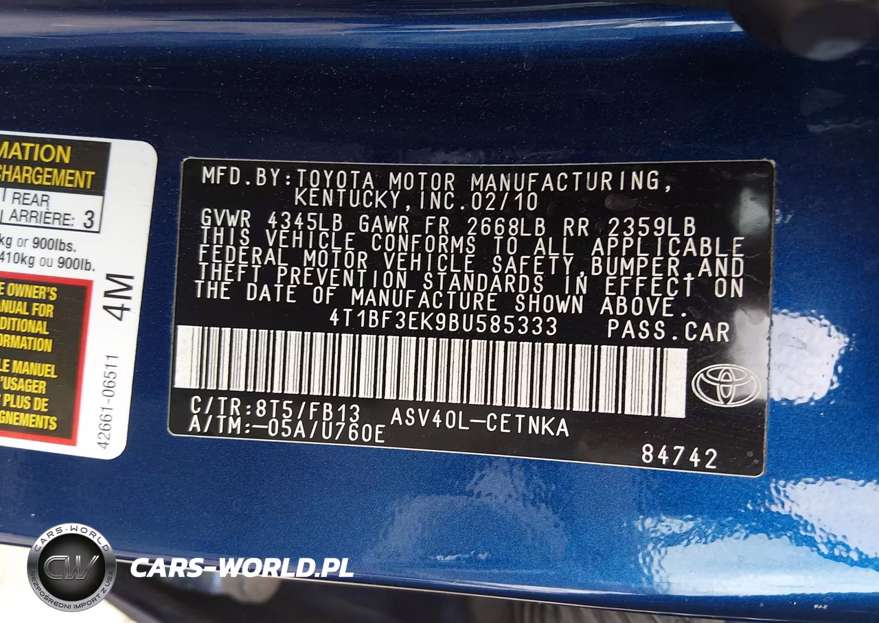 2011 Toyota Camry Le VIN:4T1BF3EK9BU585333 - 9