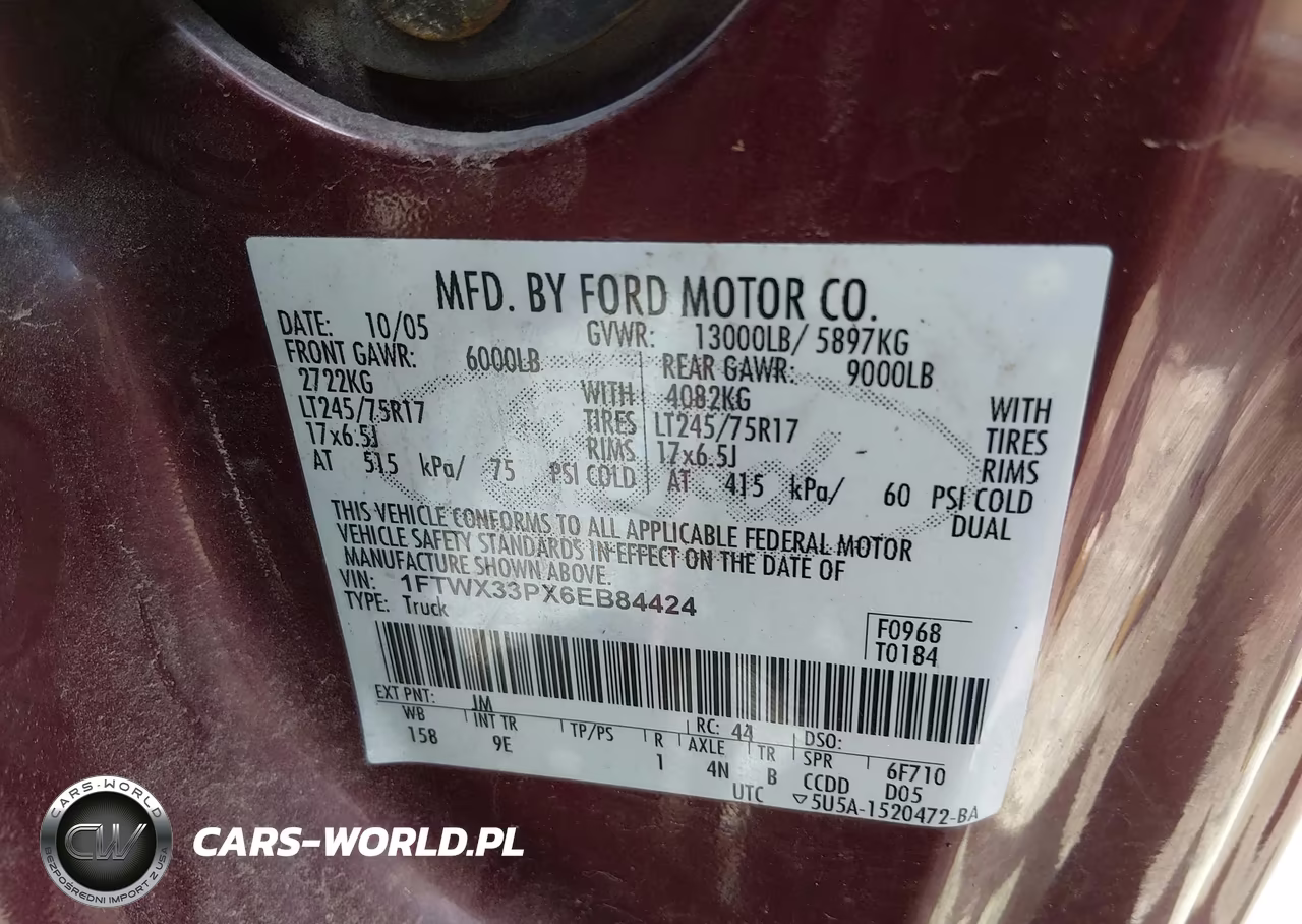 2006 Ford F-350 Lariat-Xl-Xlt VIN:1FTWX33PX6EB84424 - 8