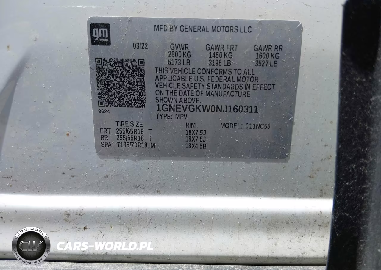 2022 Chevrolet Traverse Awd Lt Cloth VIN:1GNEVGKW0NJ160311 - 9