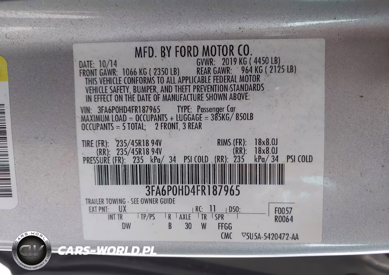 2015 Ford Fusion Se VIN:3FA6P0HD4FR187965 - 9