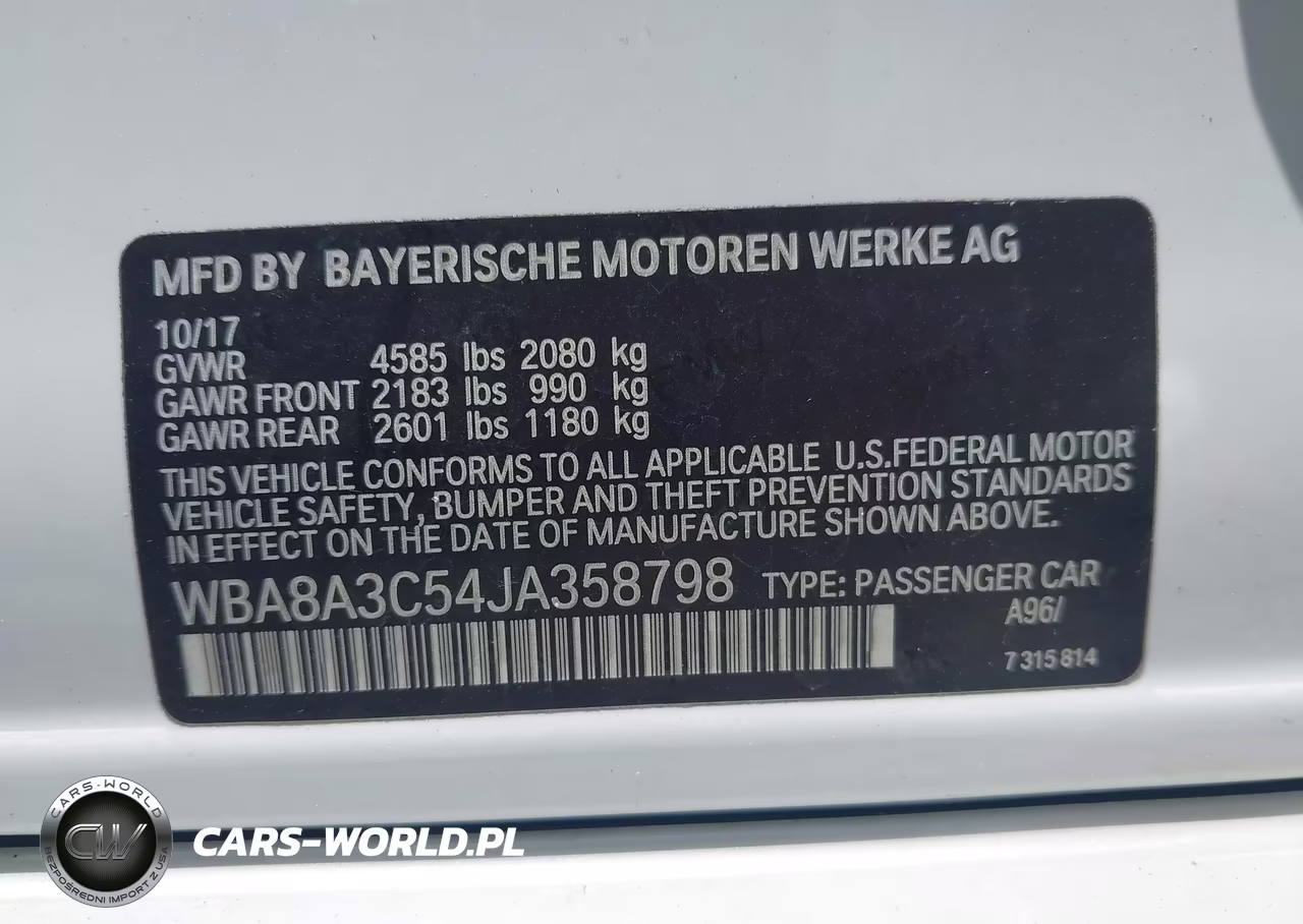 2018 BMW 320I xDrive VIN:WBA8A3C54JA358798 - 9