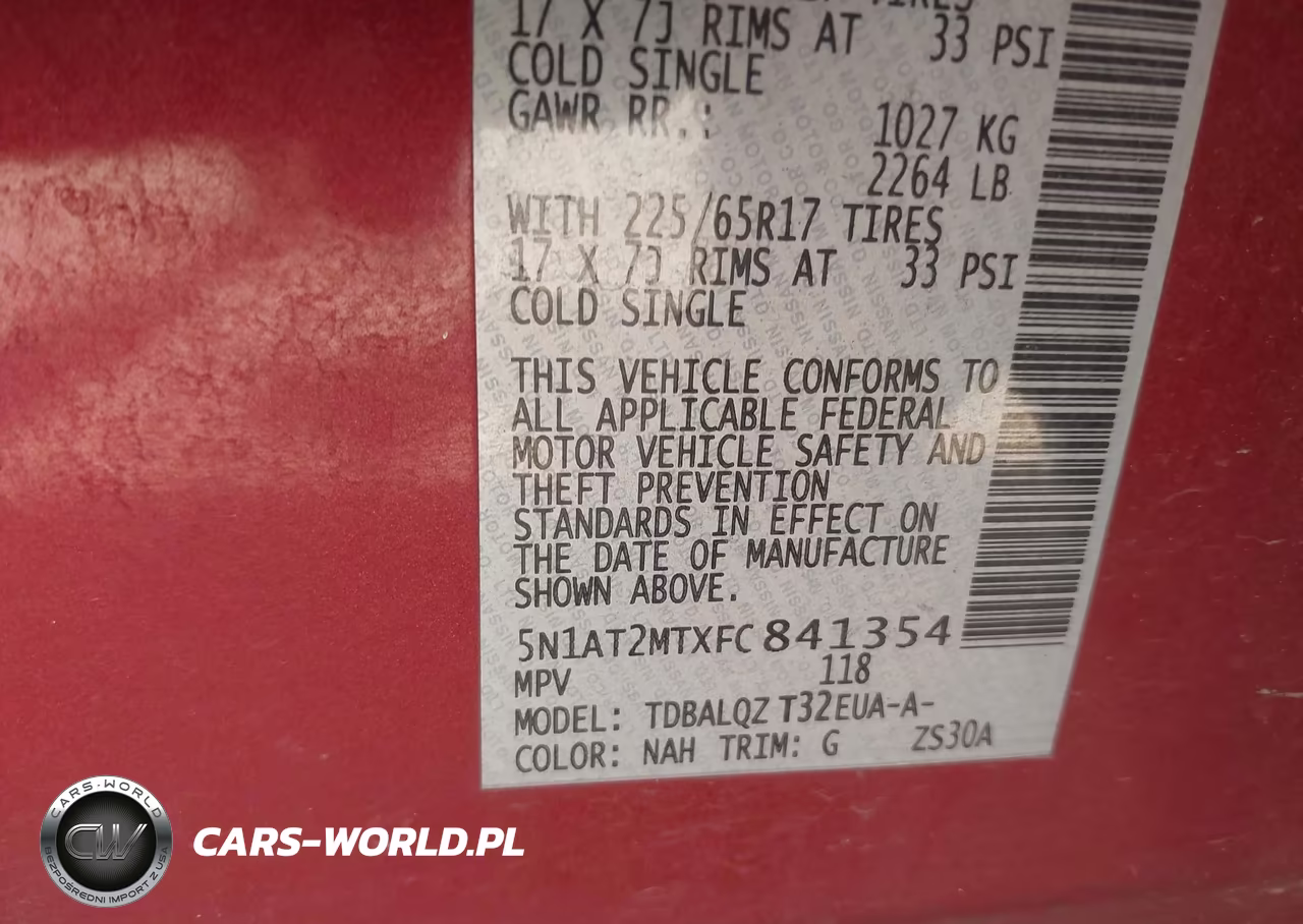 2015 Nissan Rogue Sv VIN:5N1AT2MTXFC841354 - 9