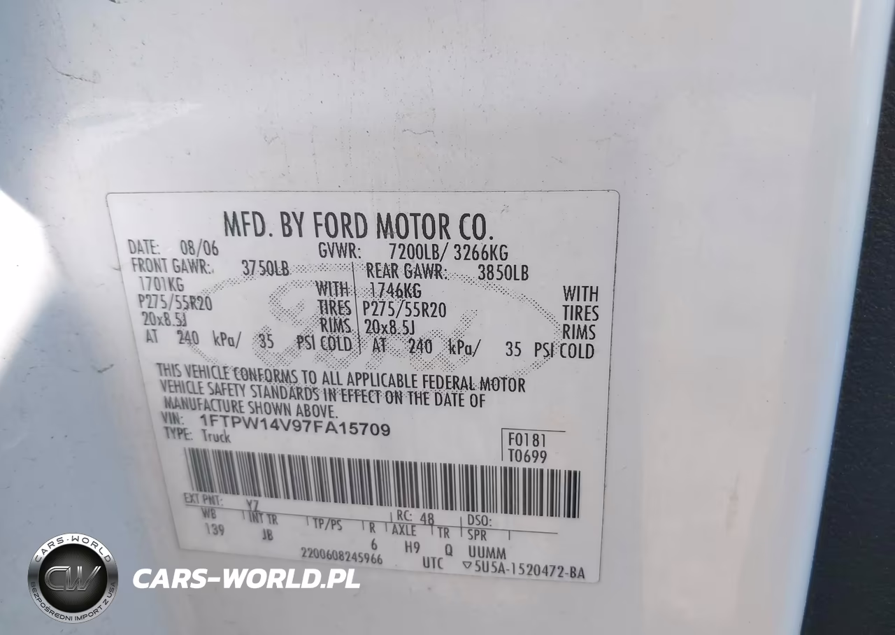 2007 Ford F-150 Fx4-Lariat-Xlt VIN:1FTPW14V97FA15709 - 9