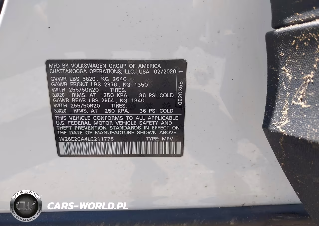 2020 Volkswagen Atlas Cross Sport 3.6L V6 Se W-Technology-3.6L V6 Se W-Technology R-Line VIN:1V26E2CA4LC211778 - 9