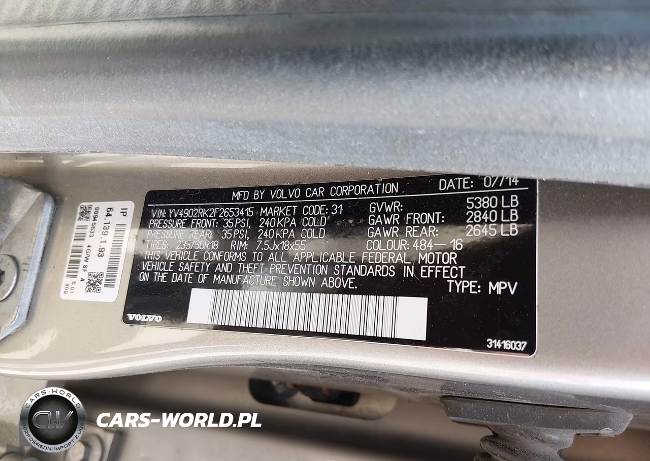 2015 Volvo Xc60 T6 VIN:YV4902RK2F2653415 - 9