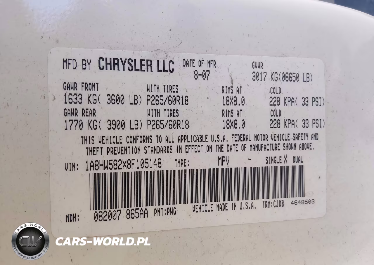 2008 Chrysler Aspen Limited VIN:1A8HW582X8F105148 - 9