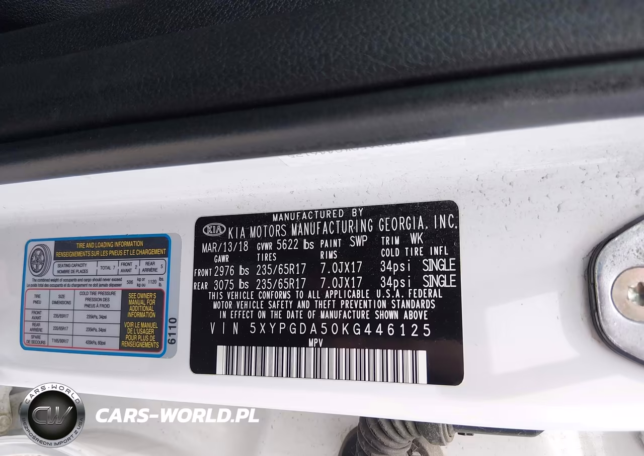 2019 Kia Sorento 3.3L Lx VIN:5XYPGDA50KG446125 - 9