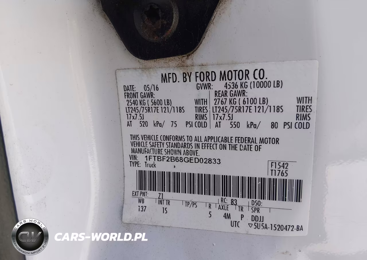 2016 Ford F-250 Xl VIN:1FTBF2B68GED02833 - 9
