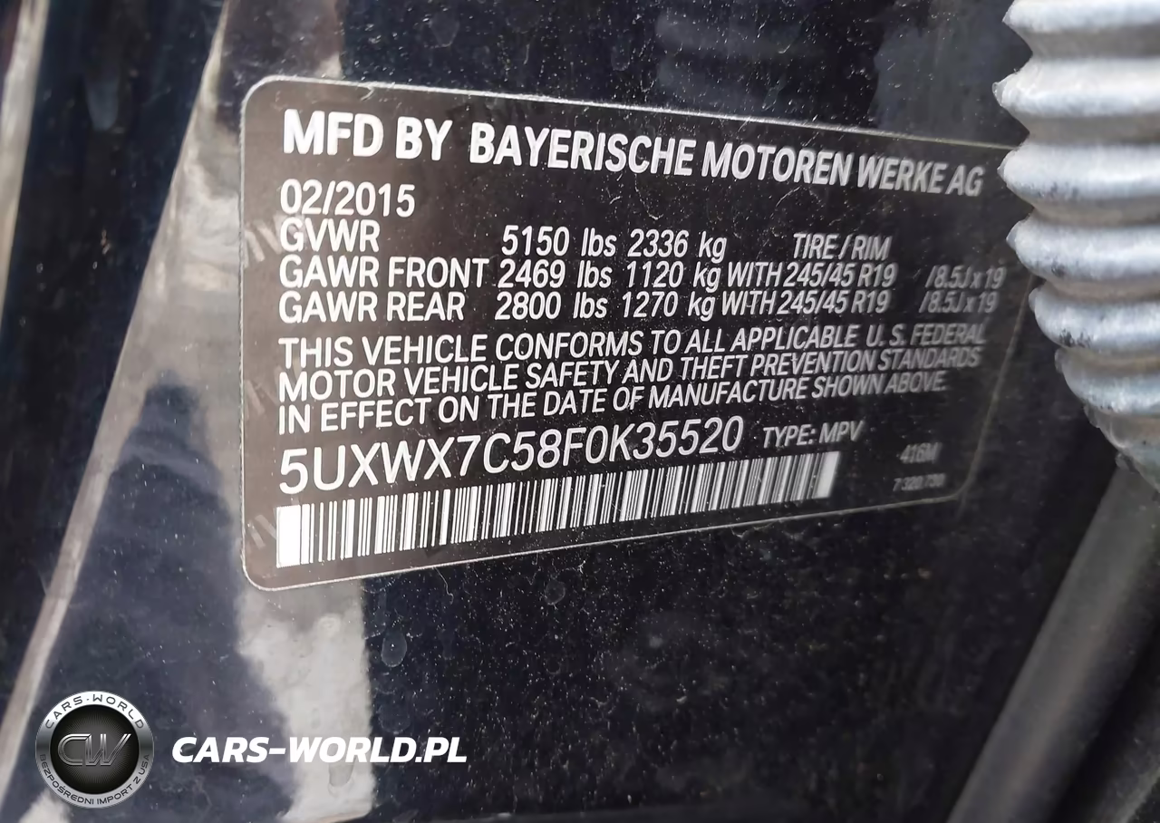 2015 BMW X3 xDrive35I VIN:5UXWX7C58F0K35520 - 9
