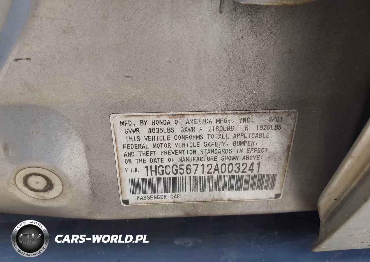2002 Honda Accord 2.3 Se VIN:1HGCG56712A003241 - 9
